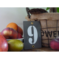 Huisnummer industrieel grijs 8x12