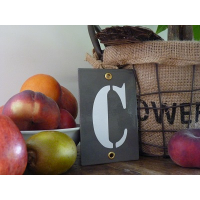 Huisnummer industrieel grijs 8x12