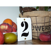 Huisnummer industrieel wit 8x12