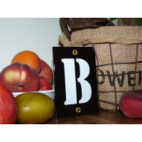 Huisnummer industrieel zwart 8x12