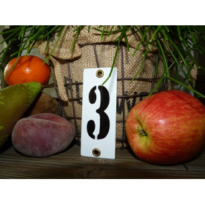 Huisnummer industrieel wit 4x10