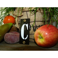 Huisnummer industrieel zwart 4x10