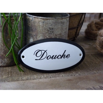 Emaille deurbordje ovaal 'Douche'