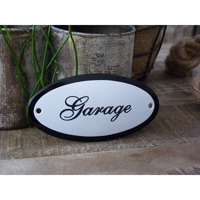 Emaille deurbordje ovaal 'Garage'