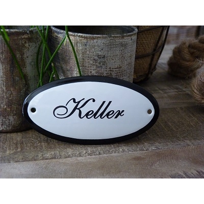 Emaille deurbordje ovaal 'Keller' 