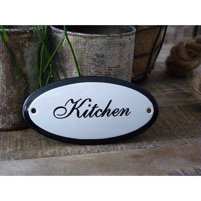 Emaille deurbordje ovaal 'Kitchen' 