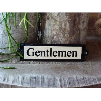 Emaille deurbordje recht 'Gentlemen' 