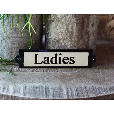Emaille deurbordje recht 'Ladies' 