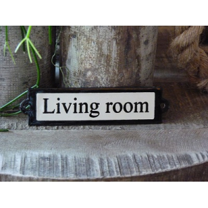 Emaille deurbordje recht 'Living room' 