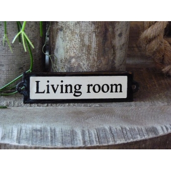 Emaille deurbordje recht 'Living room' 