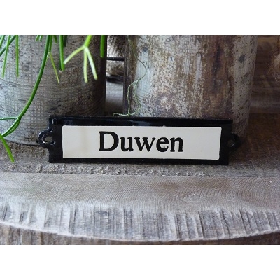 Emaille deurbordje recht 'Duwen' 