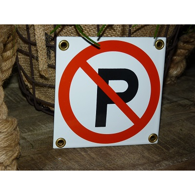 Emaille verbodsbod pictogram 'verboden te parkeren'