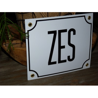 Huisnummerbord 18x15 nummers in letters 'ZES'