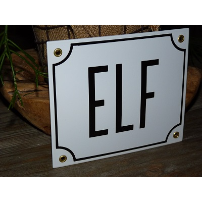 Huisnummerbord 18x15 nummers in letters 'ELF'