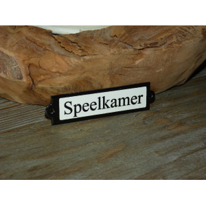 Emaille deurbordje recht 'Speelkamer' 