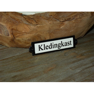 Emaille deurbordje recht 'Kledingkast' 