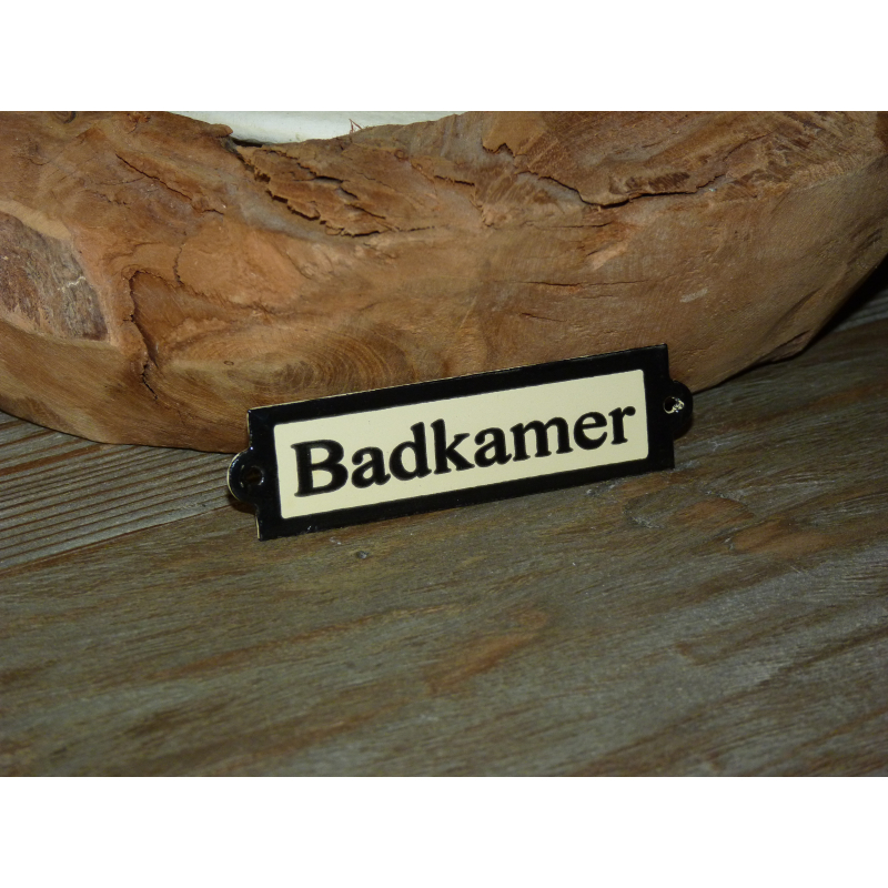 Emaille deurbordje recht 'Badkamer' 