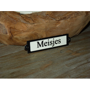 Emaille deurbordje recht 'Meisjes' 