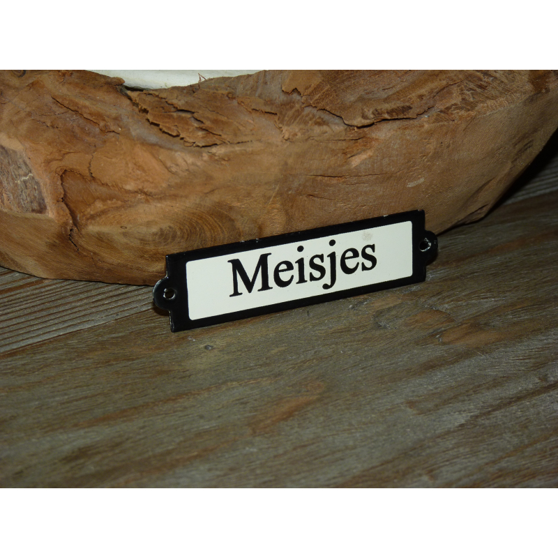 Emaille deurbordje recht 'Meisjes' 