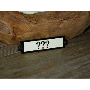 Emaille deurbordje recht '???' 