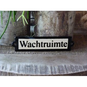 Emaille deurbordje recht 'Wachtruimte' 