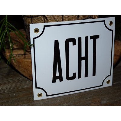 Huisnummerbord 18x15 nummers in letters 'ACHT'