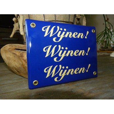 Emaille bord Wijnen! Wijnen! Wijnen!