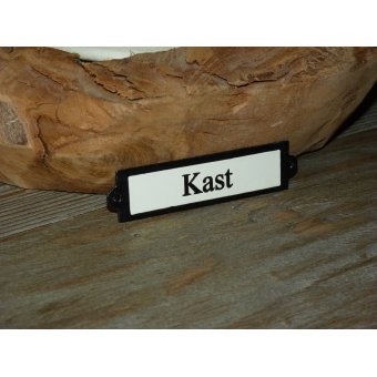 Emaille deurbordje recht 'Kast' 