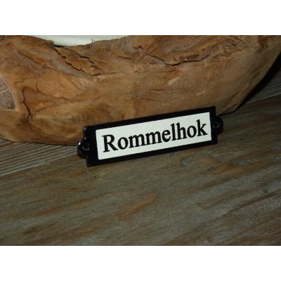 Emaille deurbordje recht 'Rommelhok' 