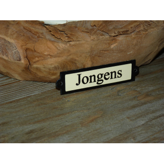 Emaille deurbordje recht 'Jongens' 